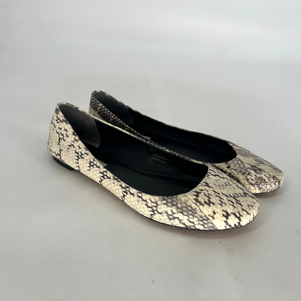 Vera Wang‎ Lavender Ballet Flats Womens 9 Snake Print Leather Y2K 90s Career